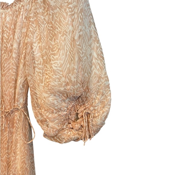 Cleobella Saige Ankle rose Pink Off-Shoulder poof sleeve ruffle Dress Soft girl - Picture 5 of 10